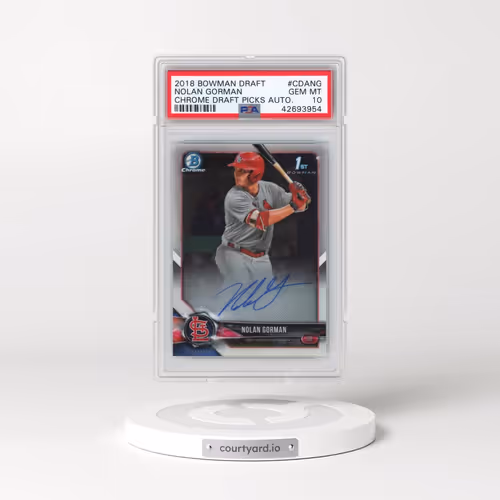 2018 Bowman Draft Chrome Draft Picks Autographs #CDANG Nolan Gorman (PSA 10 GEM MINT)