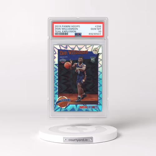 2019 Panini Hoops #296 Zion Williamson - Teal Explosion (PSA 10 GEM MINT)