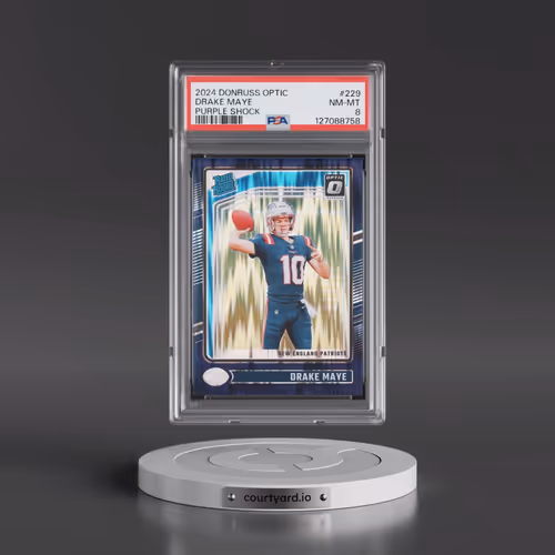 2024 Panini Donruss Optic #229 Drake Maye - Purple Shock (PSA 8 NM-MT)