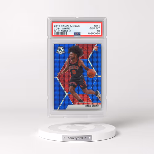 2019 Panini Mosaic #211 Coby White - Blue Mosaic (PSA 10 GEM MINT)