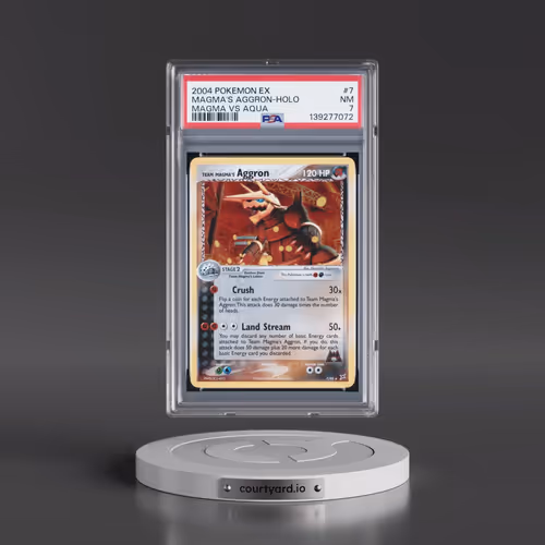 2004 Pokémon EX Team Magma VS Team Aqua #7 Team Magma's Aggron - Holo (PSA 7 NM)