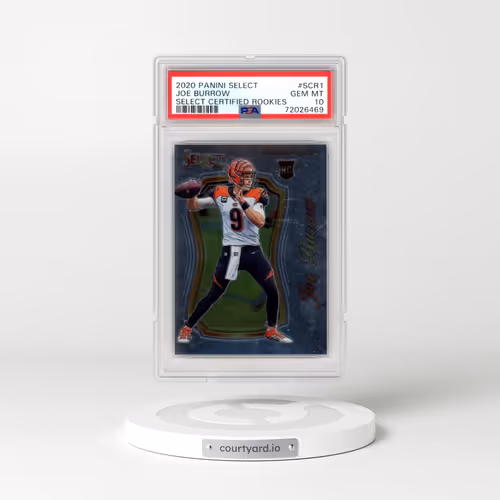 2020 Panini Select Select Certified Rookies #SCR1 Joe Burrow (PSA 10 GEM MINT)