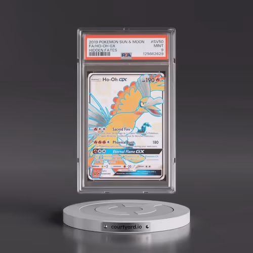 2019 Pokémon Sun & Moon Hidden Fates #SV50 HO-Oh GX - Holo Full Art (PSA 9 MINT)