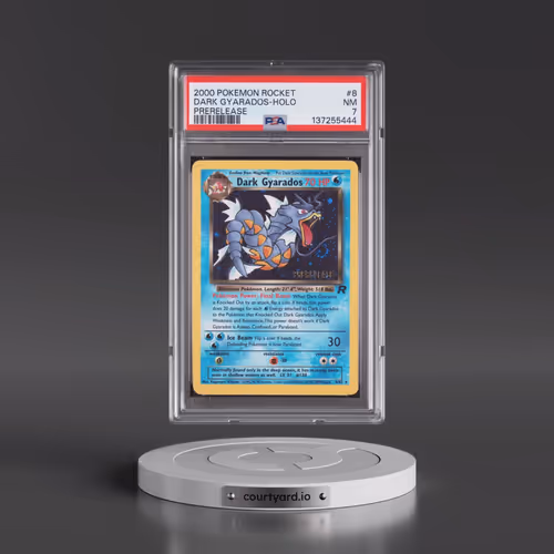 2000 Pokémon Rocket #8 Dark Gyarados - Holo Prerelease (PSA 7 NM)