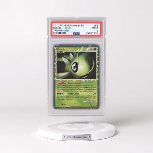 2010 Pokémon Heartgold & Soulsilver Triumphant #92 Celebi - Holo (PSA 9 MINT)