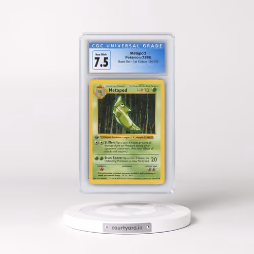 1999 Base Set #54/102 Metapod - 1st Edition 1st Edition (CGC 7.5 NM+)