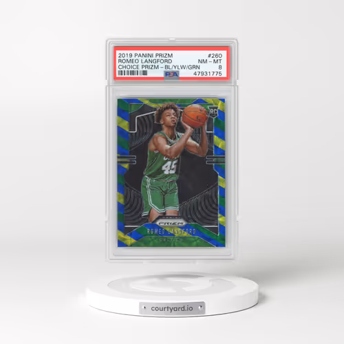 2019 Panini Prizm #260 Romeo Langford - Choice Prizm-Blue/Yellow/Green (PSA 8 NM-MT)