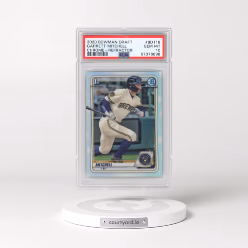 2020 Bowman Draft #BD118 Garrett Mitchell - Chrome-Refractor (PSA 10 GEM MINT)