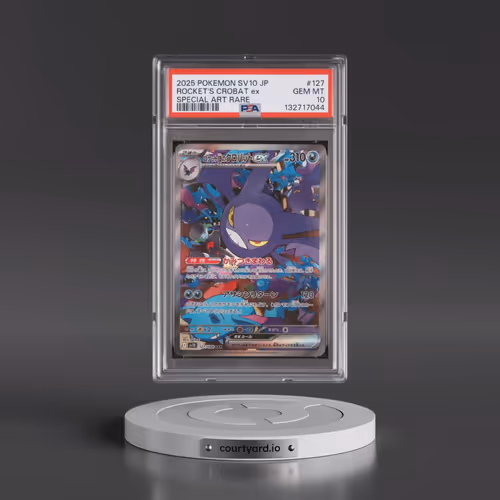 2025 Pokémon SV10-Glory of Team Rocket #127 Team Rocket's Crobat EX - Holo Special Art Rare (PSA 10