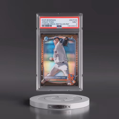2025 Bowman Chrome Prospects #BCP105 Jonah Tong - Reptilian Refractor (PSA 9 MINT)