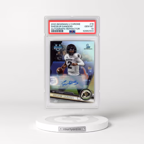 2023 Bowman University Chrome #16 Shedeur Sanders - Autograph-Refractor (PSA 10 GEM MINT)