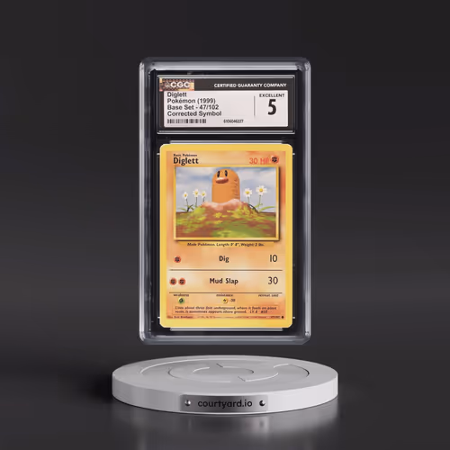 1999 Base Set #47/102 Diglett - Corrected Symbol (CGC 5 EX)