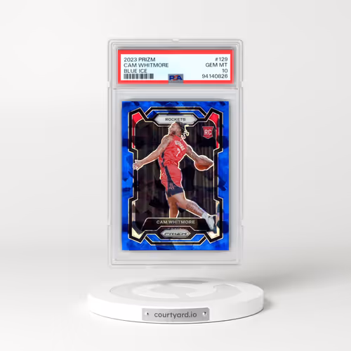 2023 Panini Prizm #129 Cam Whitmore - Blue Ice (PSA 10 GEM MINT)