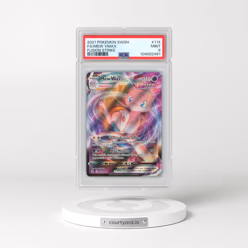 2021 Pokémon Sword & Shield Fusion Strike #114 Mew Vmax - Full Art (PSA 9 MINT)