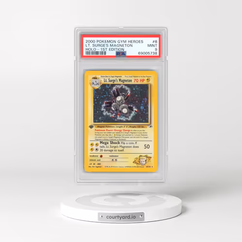 2000 Pokémon Gym Heroes #8 LT. Surge's Magneton - 1st Edition Holo (PSA 9 MINT)