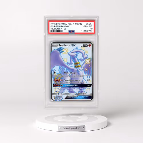 2019 Pokémon Sun & Moon Hidden Fates #SV51 Reshiram GX - Holo Full Art (PSA 10 GEM MINT)