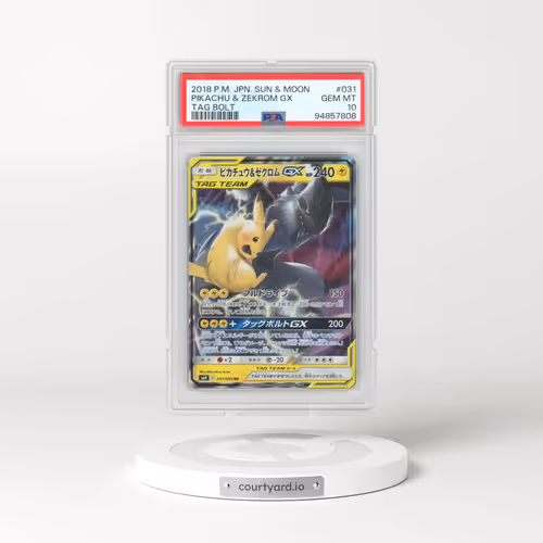 2018 Pokémon Sun & Moon Tag Bolt #031 Pikachu & Zekrom GX - Holo (PSA 10 GEM MINT)