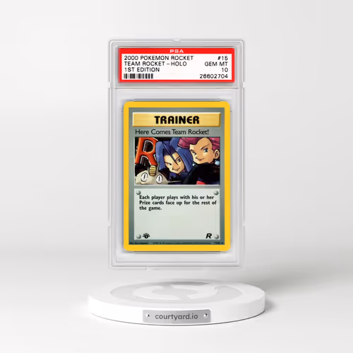 2000 Pokémon Rocket #15 Here Comes Team Rocket! - 1st Edition Holo (PSA 10 GEM MINT)