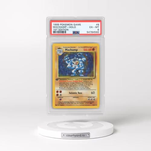 1999 Base Set #8 Machamp (With Shadow) - 1st Edition Holo (PSA 6 EX-MT)