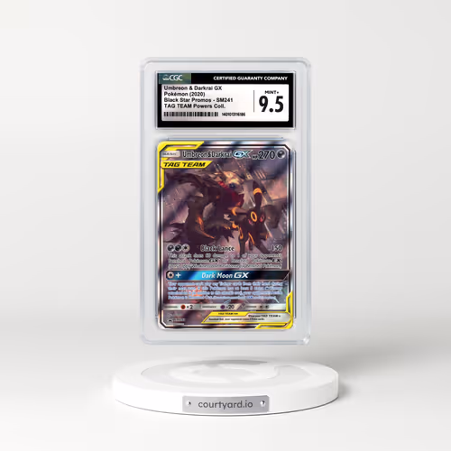 2020 Sun & Moon Promos #SM241 Umbreon & Darkrai GX - Full Art Holo (CGC 9.5 MINT+)