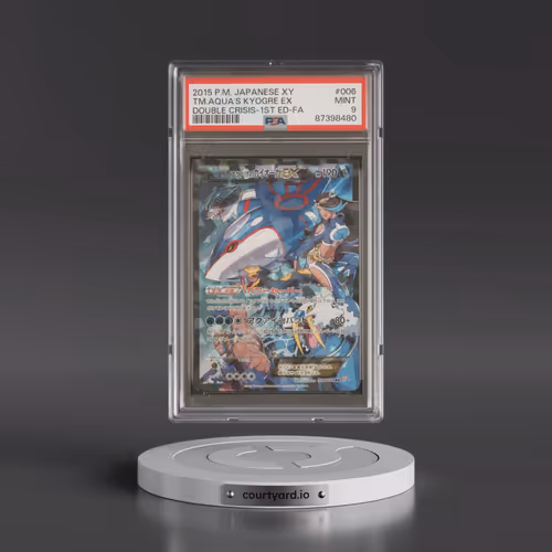 2015 Pokémon XY Double Crisis #006 Team Aqua's Kyogre EX - 1st Edition Holo Full Art (PSA 9 MINT)