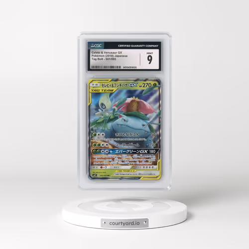 2018 Tag Bolt #001/095 Celebi & Venusaur GX - Holo (CGC 9 MINT)