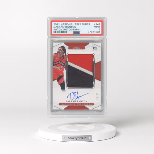 2021 Panini National Treasures #142 Dalano Banton - Patch Autograph (PSA 9 MINT)