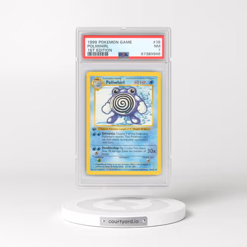 1999 Pokémon Game #38 Poliwhirl - 1st Edition (PSA 7 NM)