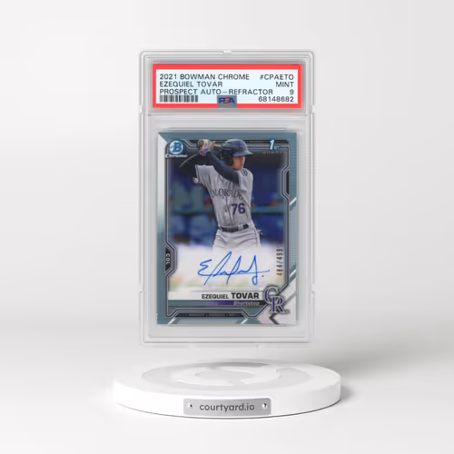 2021 Bowman Chrome Prospect Autographs #CPAETO Ezequiel Tovar - Refractor (PSA 9 MINT)