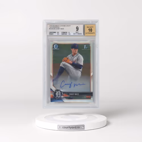 2018 Bowman Draft Chrome Draft Picks Autographs #CDACM Casey Mize (BGS 9 MINT)