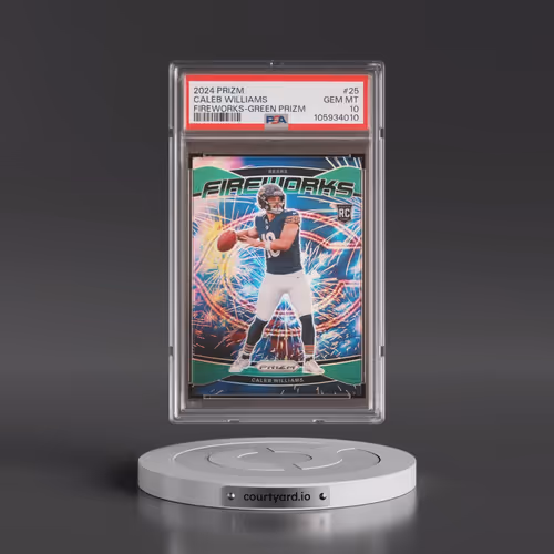 2024 Panini Prizm Fireworks #25 Caleb Williams - Green Prizm (PSA 10 GEM MINT)