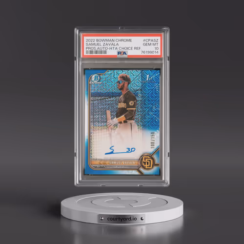 2022 Bowman Chrome Prospect Autographs #CPASZ Samuel Zavala - Hta Choice Refractor (PSA 10 GEM MINT)