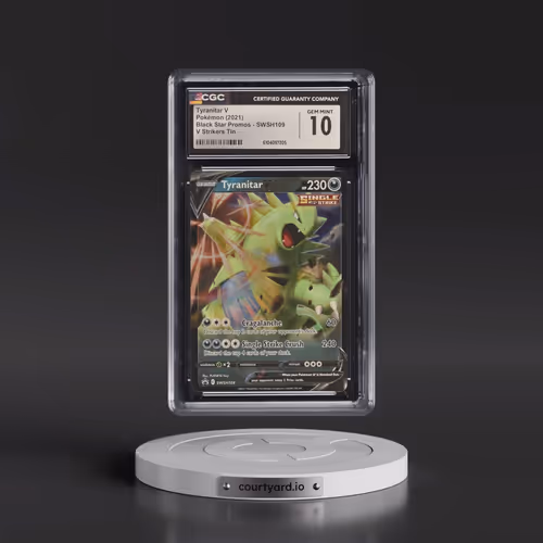 2017 Black Star Promos - Sword & Shield #SWSH109 Tyranitar V - Holo V Strikers Tin (CGC 10 GEM MINT)