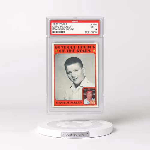 1972 Topps #344 Dave McNally - Boyhood Photo (PSA 9 MINT)