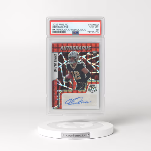 2022 Panini Mosaic Rookie Autograph Mosaic #RAMCO Chris Olave - Red Mosaic (PSA 10 GEM MINT)