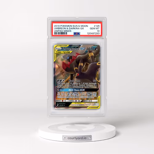 2019 Pokémon Sun & Moon Unified Minds #125 Umbreon & Darkrai GX - Holo (PSA 10 GEM MINT)