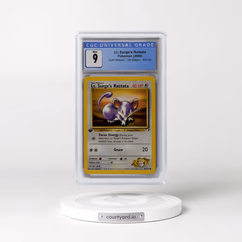 2000 Gym Heroes #82/132 Lt. Surge's Rattata - 1st Edition 1st Edition (CGC 9 MINT)