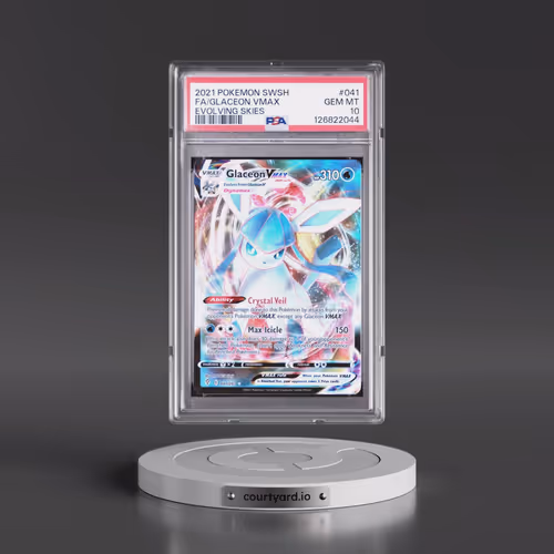 2021 Pokémon Sword & Shield Evolving Skies #041 Glaceon Vmax - Full Art (PSA 10 GEM MINT)