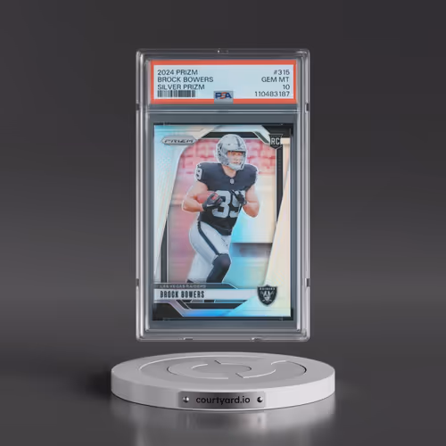 2024 Panini Prizm #315 Brock Bowers - Silver Prizm (PSA 10 GEM MINT)