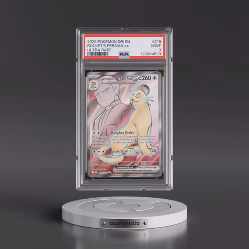 2025 Pokémon Dri EN-Destined Rivals #219 Team Rocket's Persian EX - Holo Ultra Rare (PSA 9 MINT)