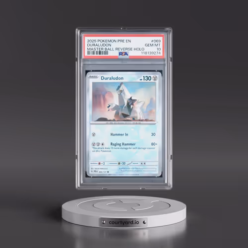 2025 Pokémon Pre EN-Prismatic Evolutions #069 Duraludon - Reverse Holo Master Ball (PSA 10 GEM MINT)