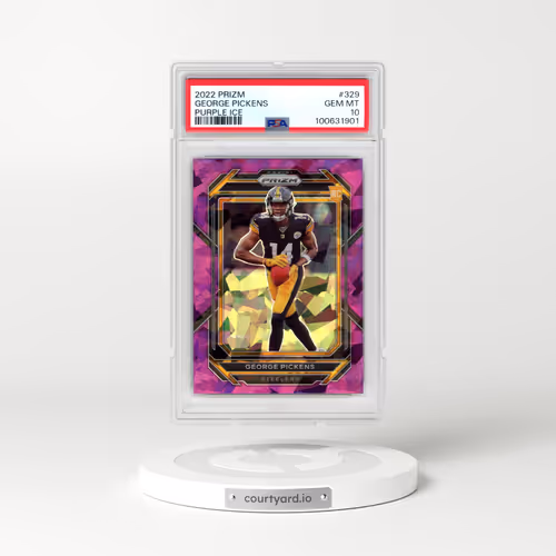 2022 Panini Prizm #329 George Pickens - Purple Ice (PSA 10 GEM MINT)