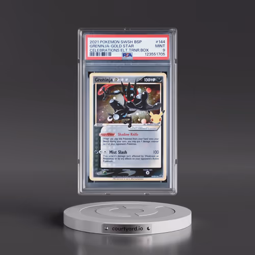 2021 Pokémon Swsh Black Star Promo #144 Greninja-Gold Star - Celebrations Elite Trainer Box (PSA 9 M
