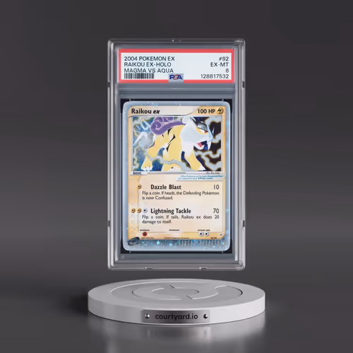 2004 Pokémon EX Team Magma VS Team Aqua #92 Raikou EX - Holo Holo (PSA 6 EX-MT)