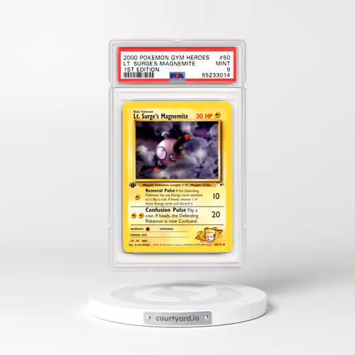 2000 Gym Heroes #50 Lt. Surge's Magnemite - 1st Edition (PSA 9 MINT)