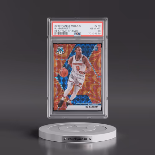 2019 Panini Mosaic #229 RJ Barrett - Reactive Orange (PSA 10 GEM MINT)
