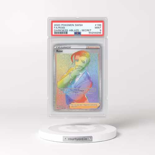 2020 Pokémon Sword & Shield Darkness Ablaze #196 Rose - Full Art Secret (PSA 9 MINT)