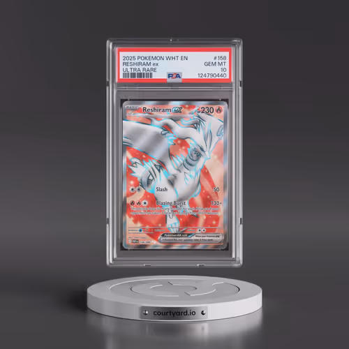 2025 Pokémon Wht EN-White Flare #158 Reshiram EX - Holo Ultra Rare (PSA 10 GEM MINT)