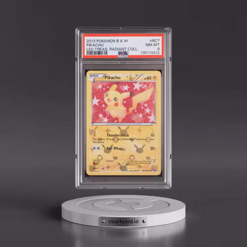 2013 Pokémon Black & White Legendary Treasures Radiant Collection #RC7 Pikachu (PSA 8 NM-MT)
