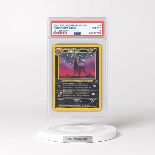 2001 Pokémon Neo Revelation #8 Houndoom - 1st Edition Holo (PSA 8 NM-MT)
